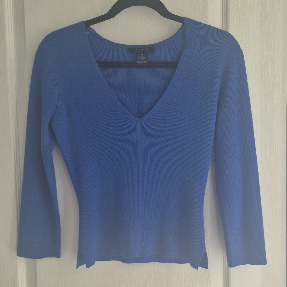Express V-Neck Blue Sweater Size Medium